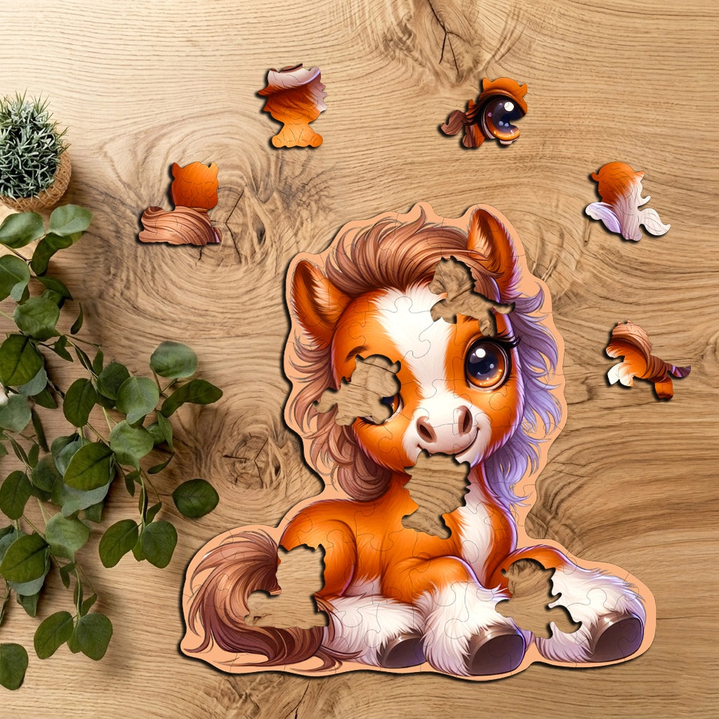 Puzzle Drewniane Premium dla dzieci Konik 49 EL. Układanka PUZZLED
