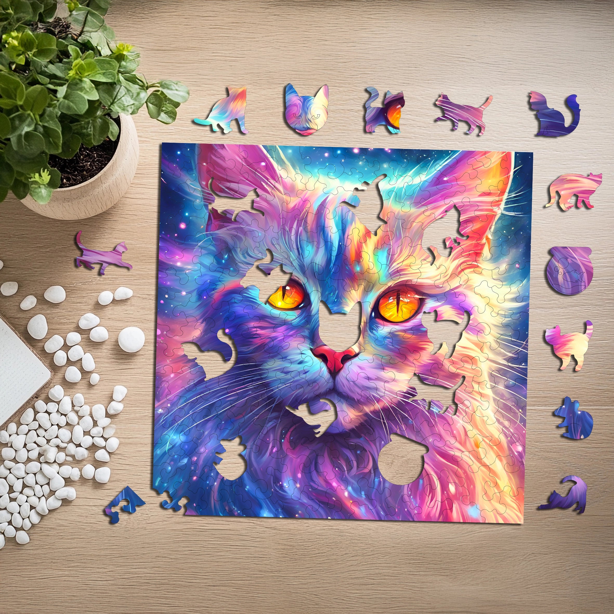 Puzzle drewniane PUZZLED Gwiezdny Kot 135 elementów dla dorosłych