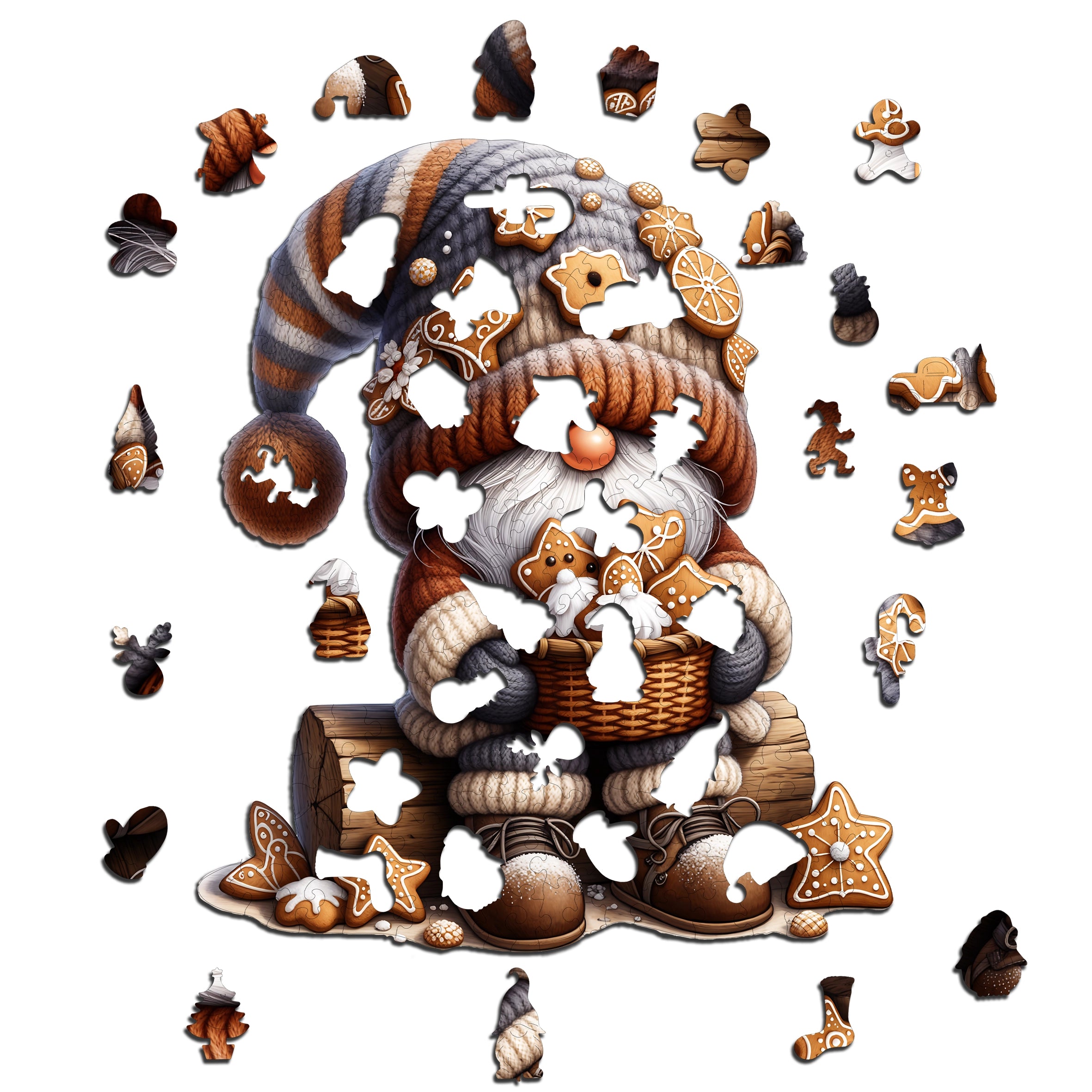 Puzzle Drewniane dla Dorosłych – Krasnal z pierniczkami 195 el. | PUZZLED