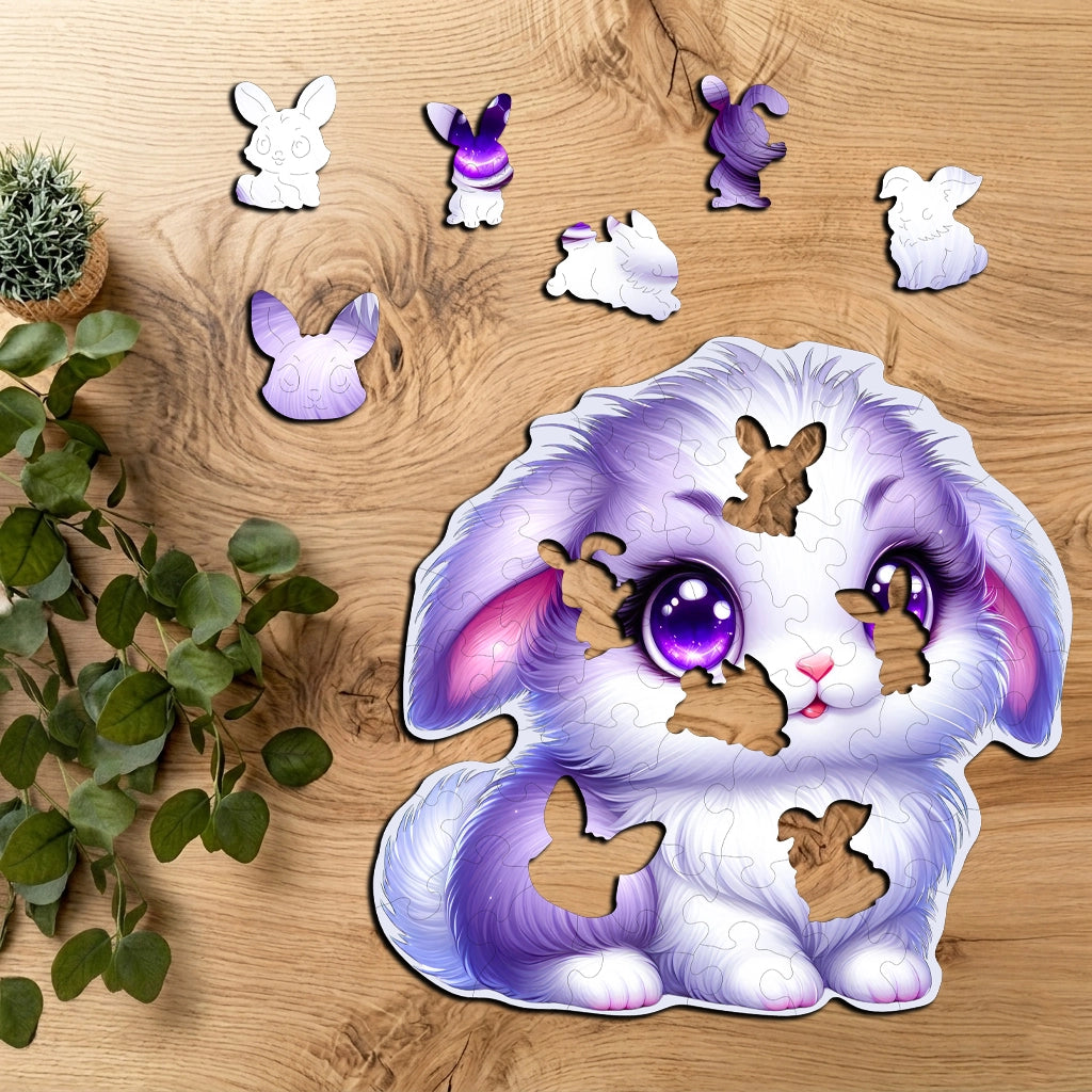 Puzzle Drewniane Premium dla dzieci Króliczek 51 EL. Układanka PUZZLED