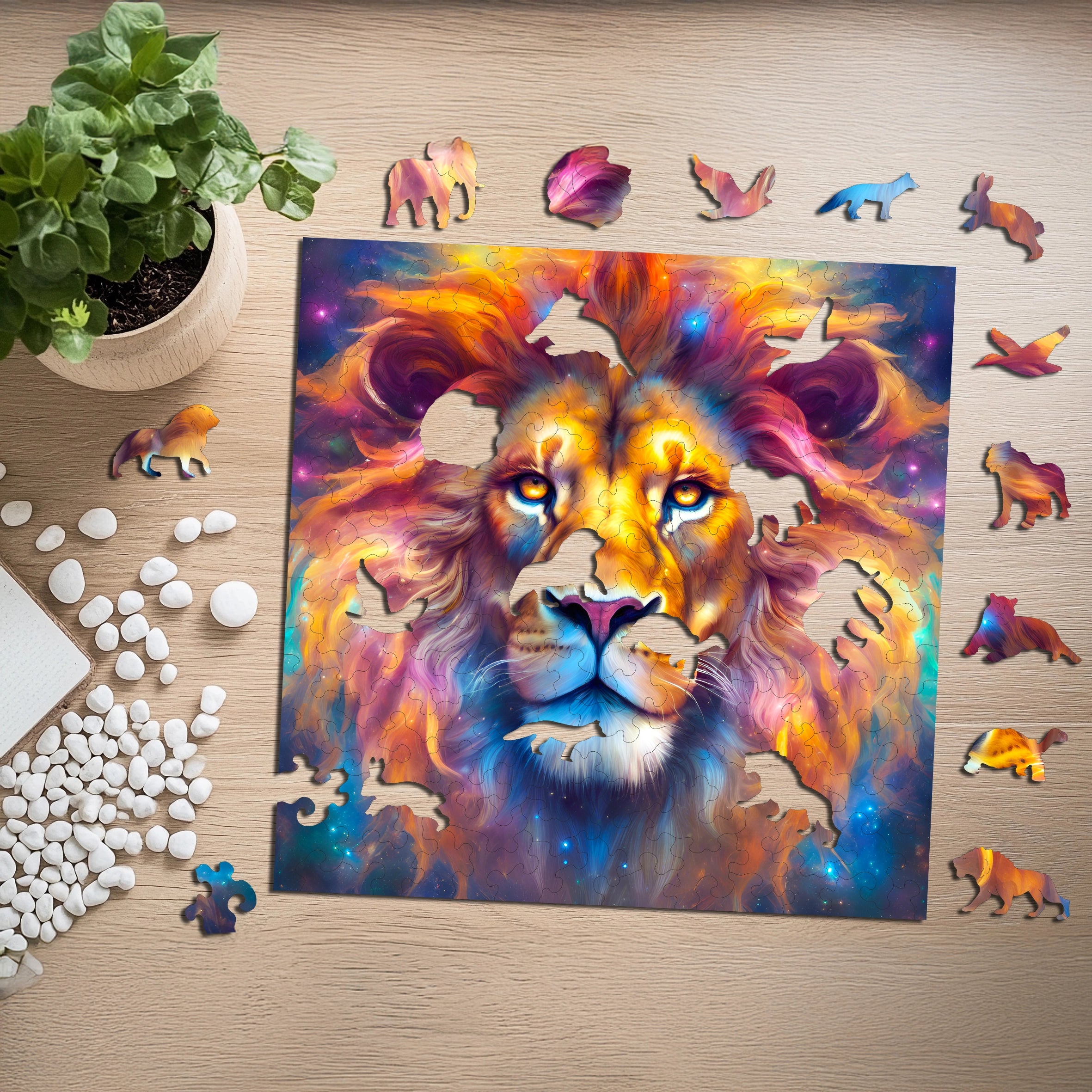 Puzzle drewniane PUZZLED Majestatyczny Lew 135 elementów dla dorosłych