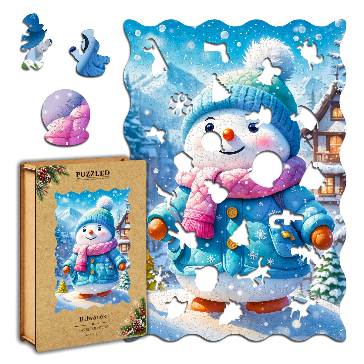 Puzzle Drewniane Bałwanek – 445 elementów