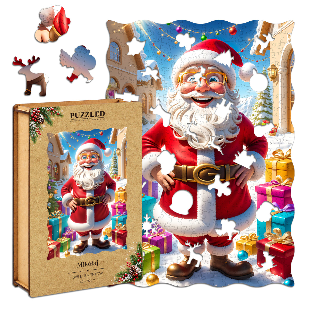 Puzzle Drewniane Mikołaj – 385 elementów.
