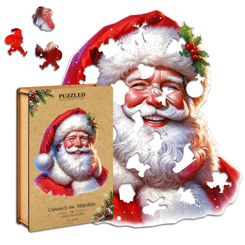 Puzzle Drewniane Uśmiech św. Mikołaja – 205 elementów
