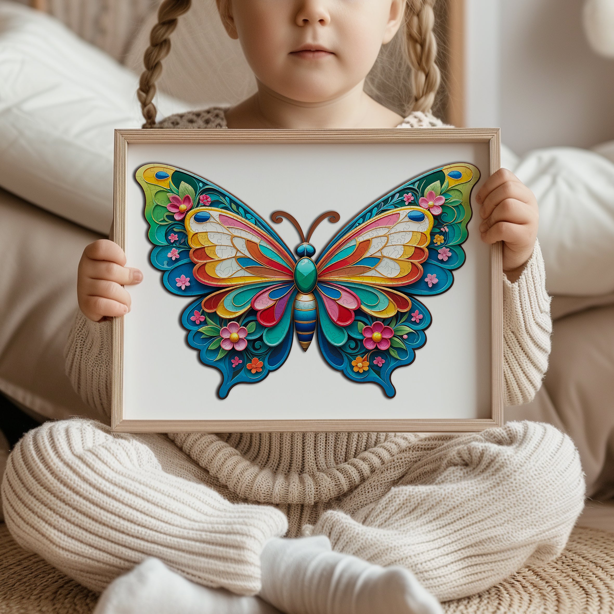 Puzzle drewniane PUZZLED Motyl 225 elementów – układanka po obrysie dla dorosłych