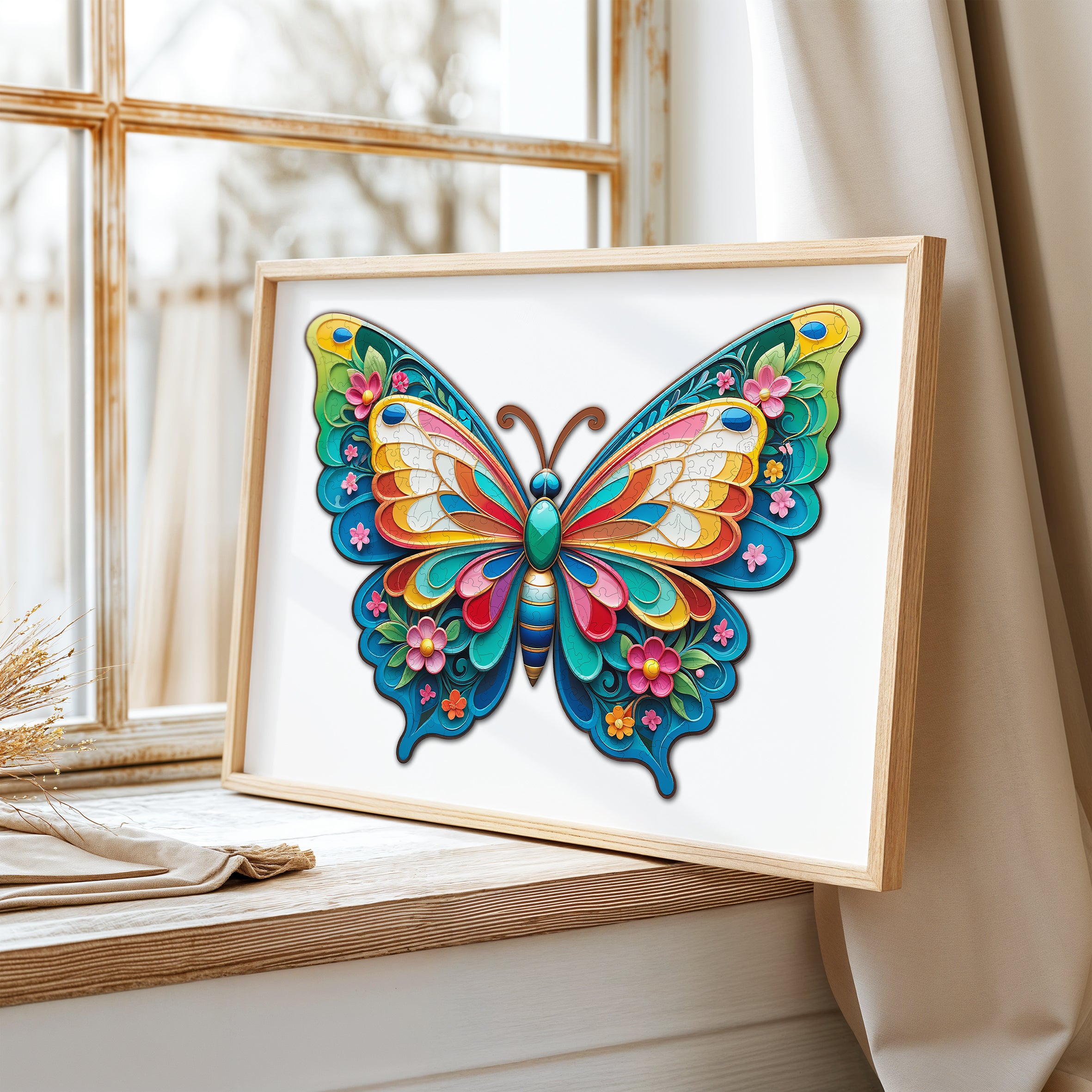 Puzzle drewniane PUZZLED Motyl 225 elementów – układanka po obrysie dla dorosłych