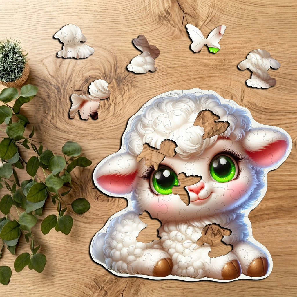 Puzzle Drewniane Premium dla dzieci Owieczka 48 EL. Układanka PUZZLED