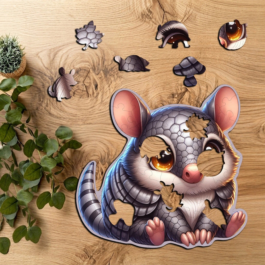 Puzzle Drewniane Premium dla dzieci Pancernik 49 EL. Układanka PUZZLED