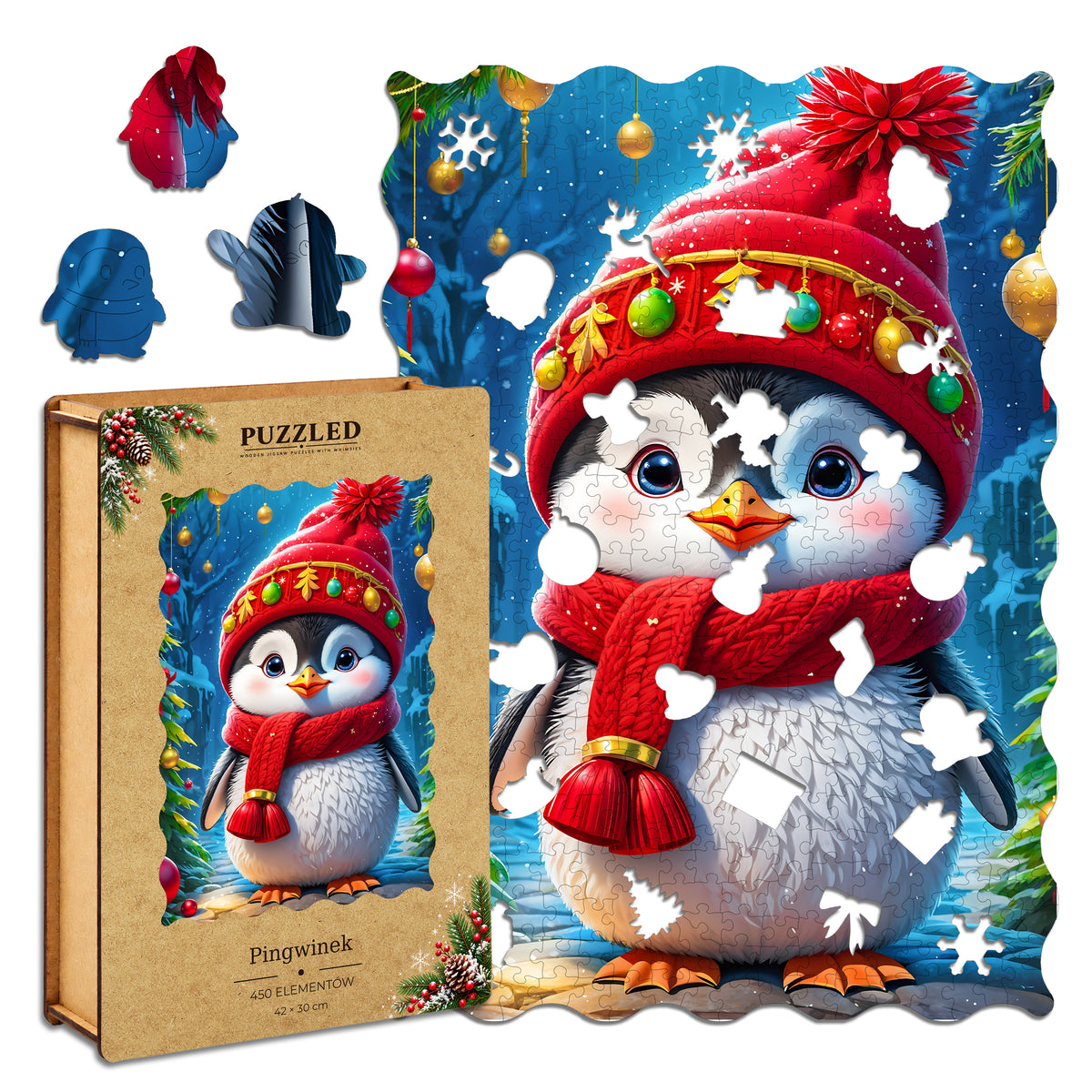 Puzzle Drewniane Pingwinek – 450 elementów