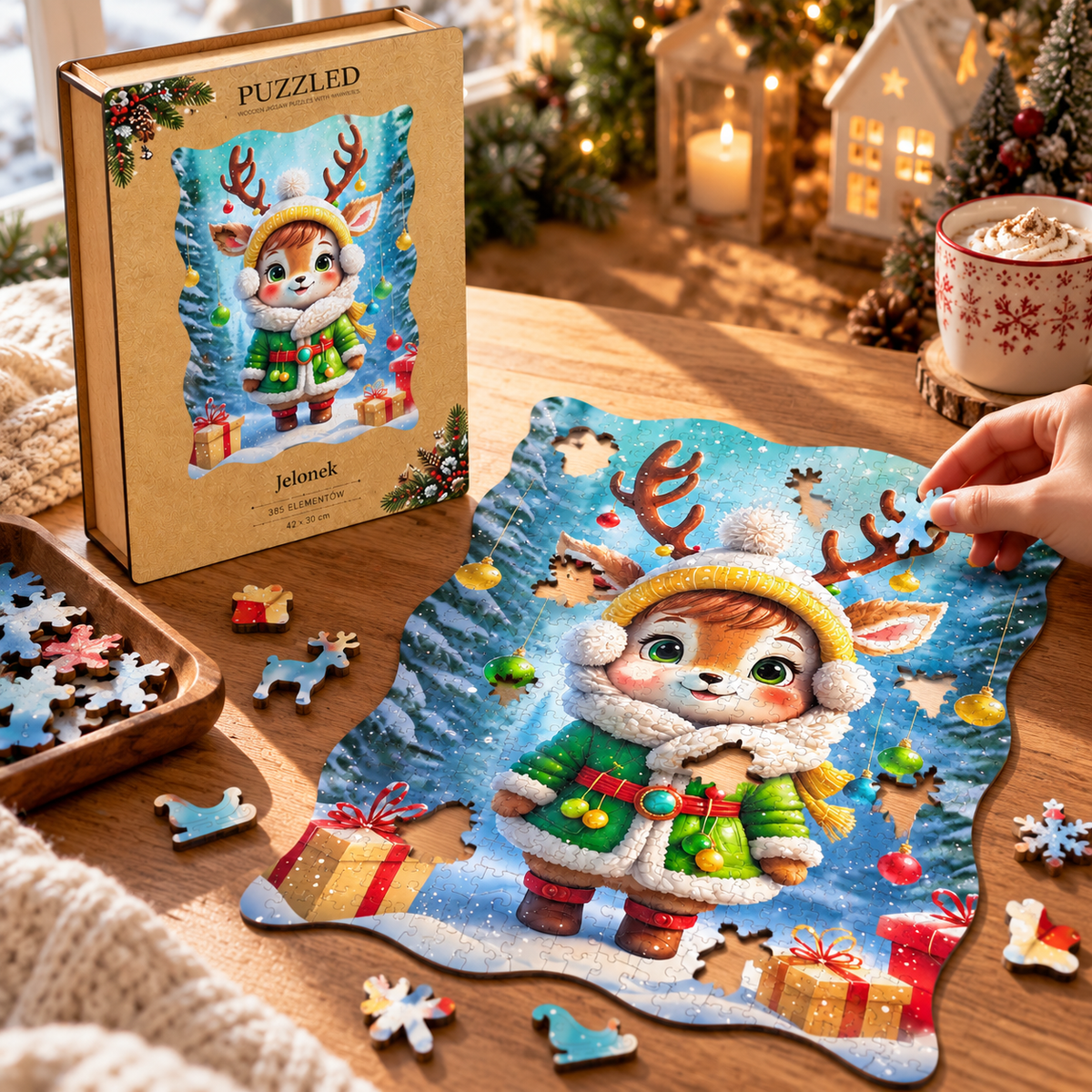 Puzzle Drewniane Jelonek – 385 elementów