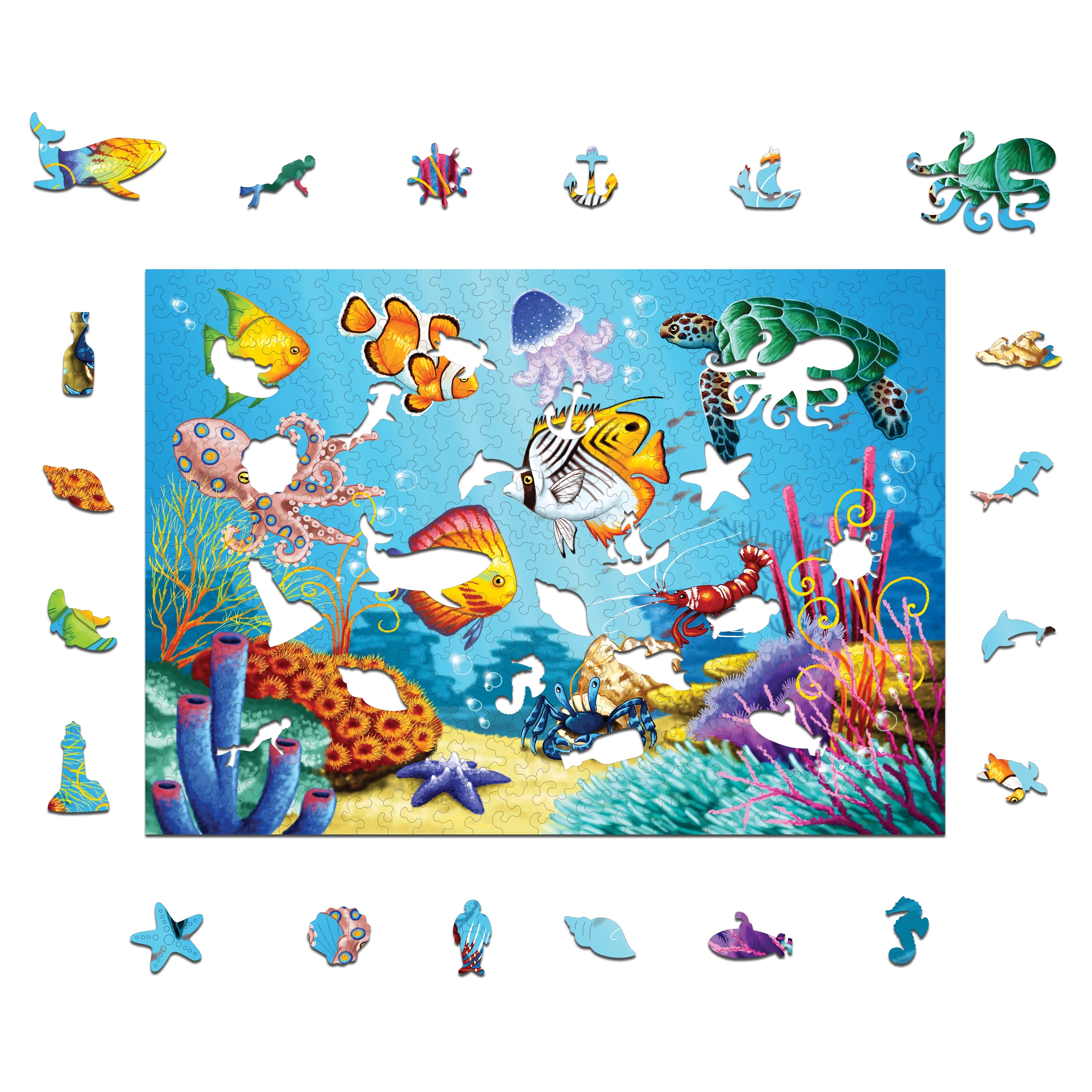 Drewniane puzzle A3 "Podwodny świat" 330 el