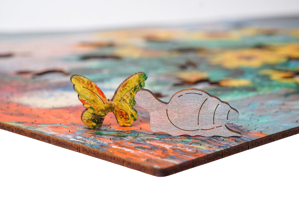 Drewniane puzzle A3 Claude Monet Słoneczniki 300el