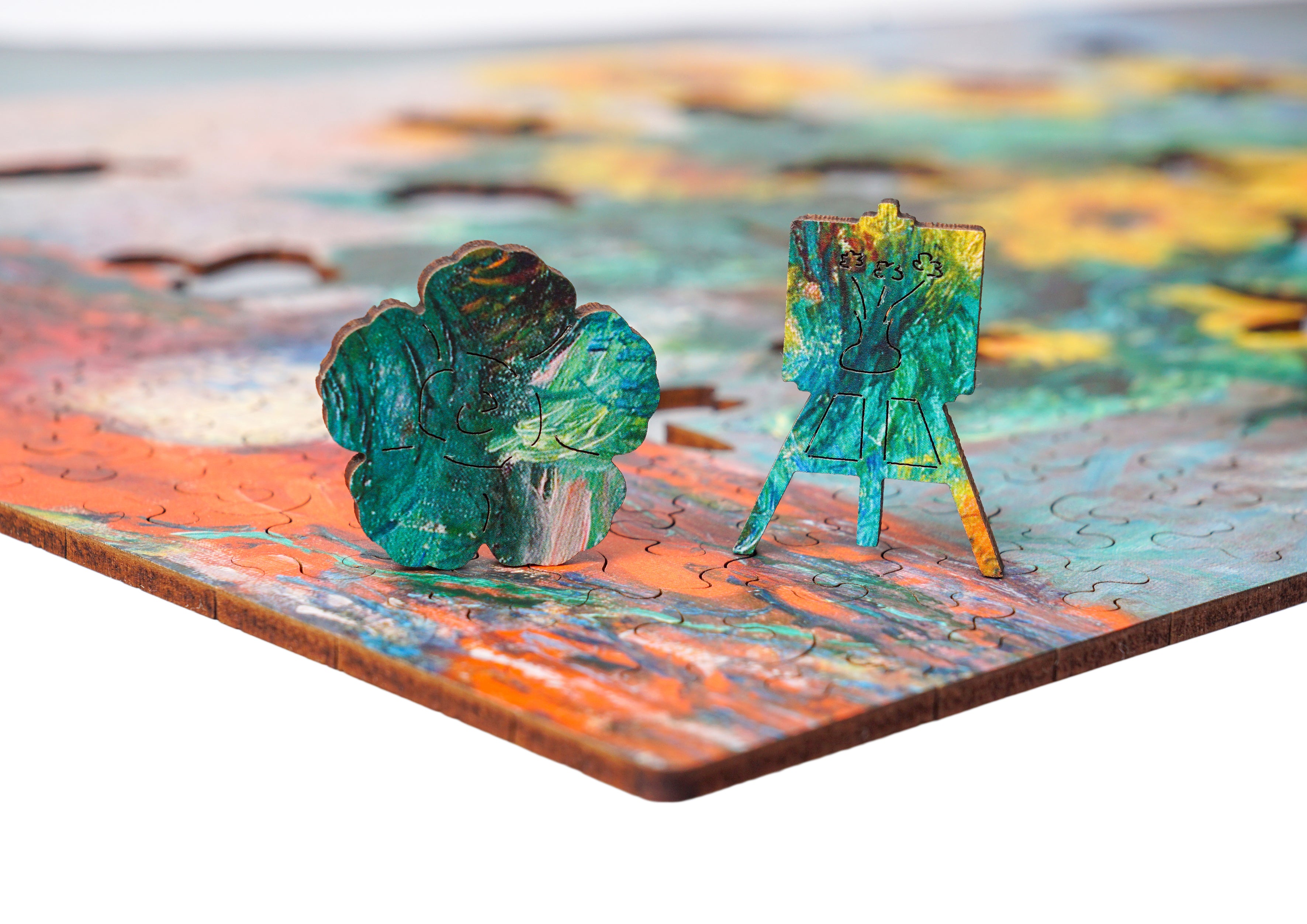 Drewniane puzzle A3 Claude Monet Słoneczniki 300el