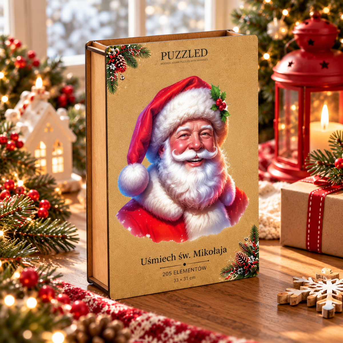 Puzzle Drewniane Uśmiech św. Mikołaja – 205 elementów