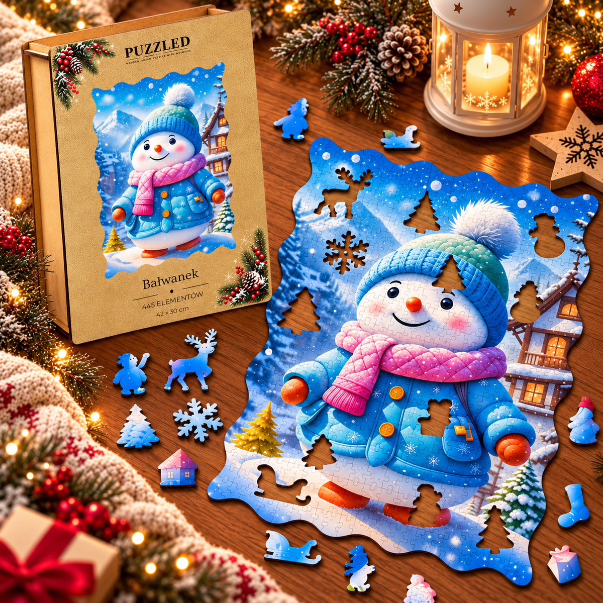 Puzzle Drewniane Bałwanek – 445 elementów