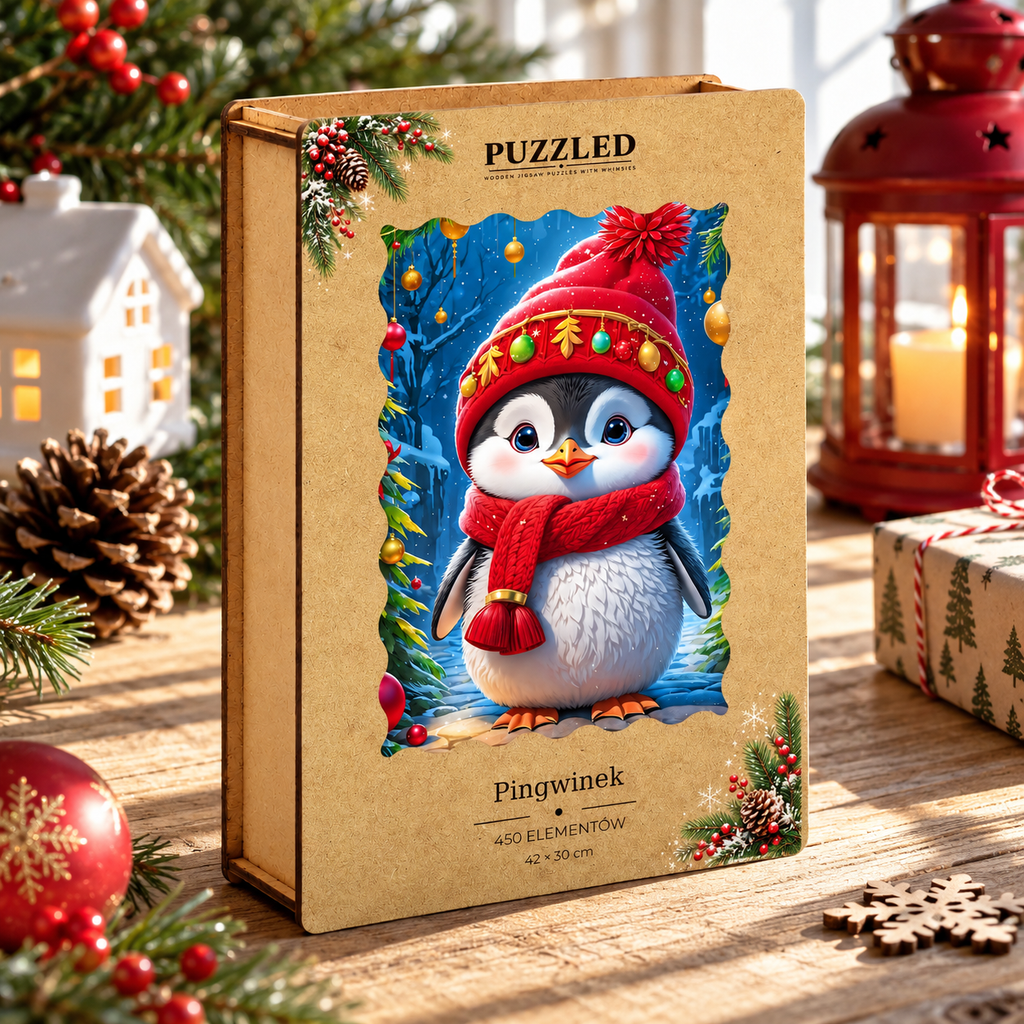Puzzle Drewniane Pingwinek – 450 elementów