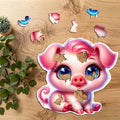 Puzzle Drewniane Premium dla dzieci Świnka 58 EL. Układanka PUZZLED