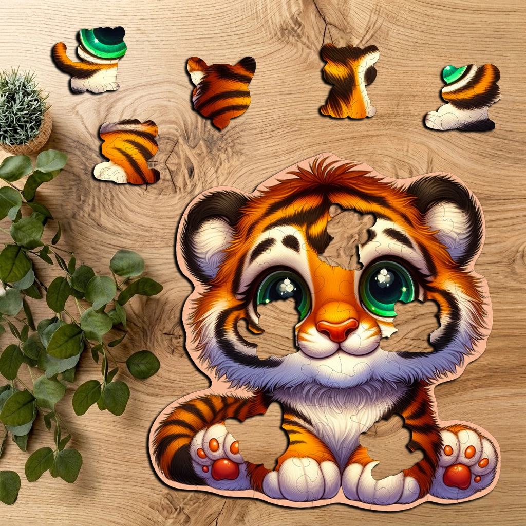 Puzzle Drewniane Premium dla dzieci Tygrysek 48 EL. Układanka PUZZLED