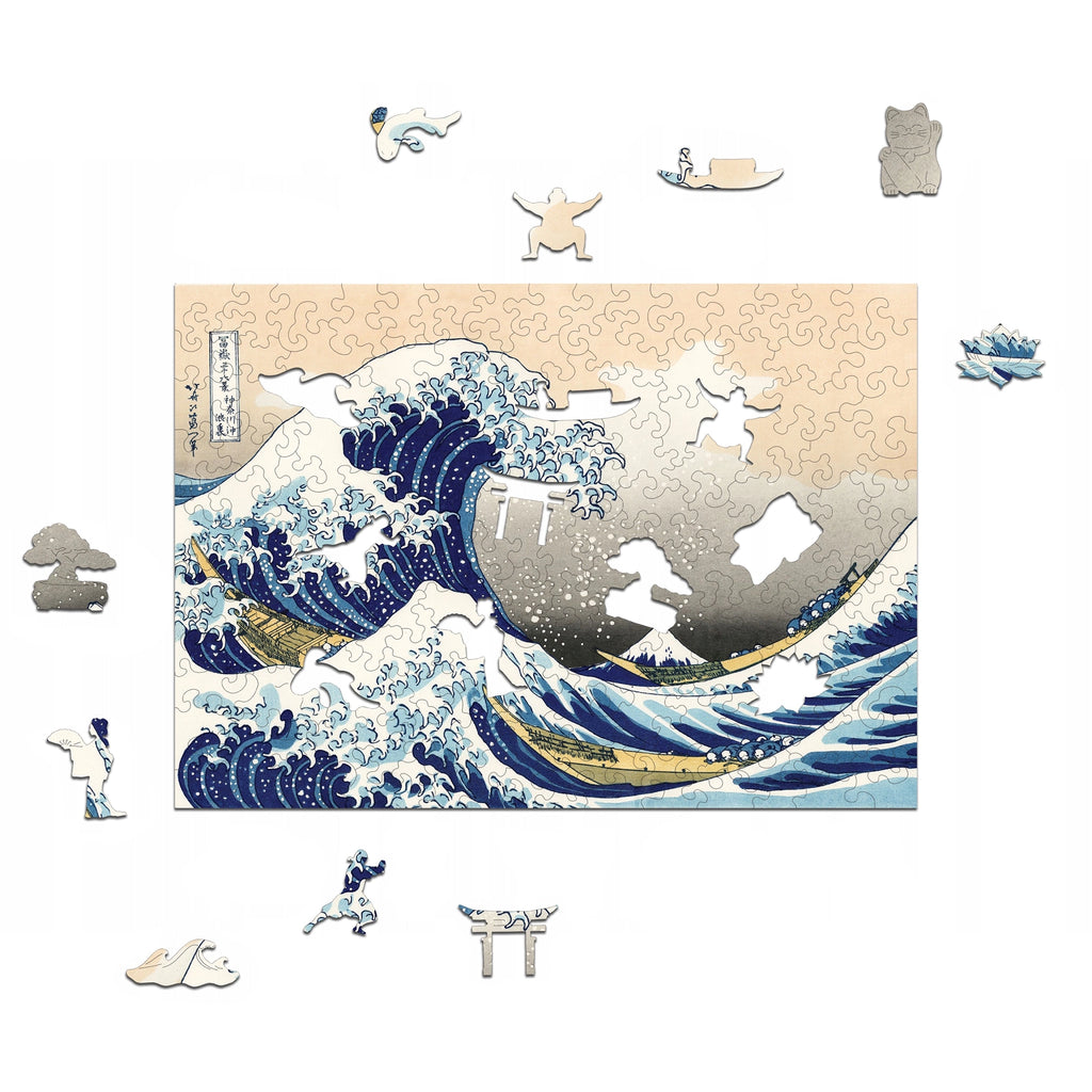 Drewniane puzzle A4 Hokusai Katsushika Wielka fala