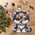 Puzzle Drewniane Premium dla dzieci Wilczek 63 EL. Układanka PUZZLED