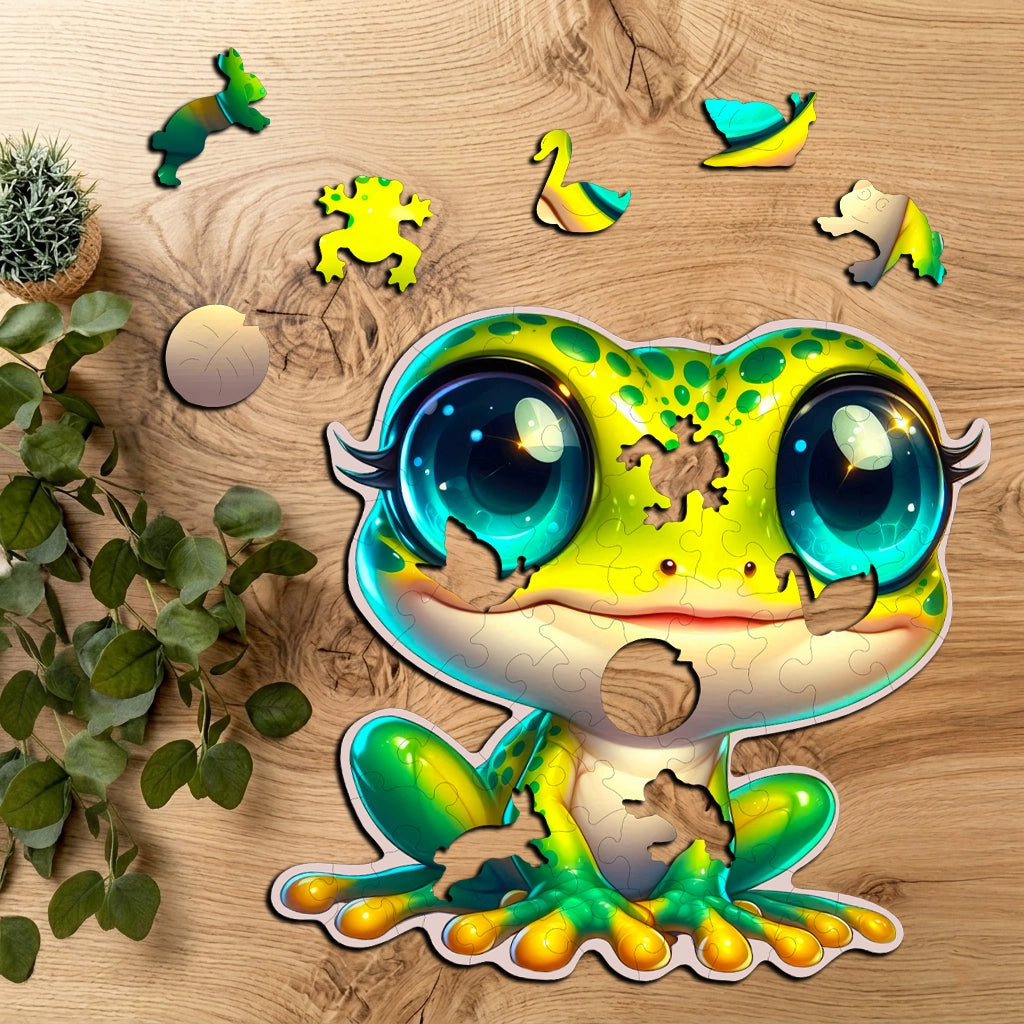 Puzzle Drewniane Premium dla dzieci Żabka 61 EL. Układanka PUZZLED