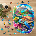 Puzzle drewniane PUZZLED Żółw 275 elementów – układanka po obrysie dla dorosłych