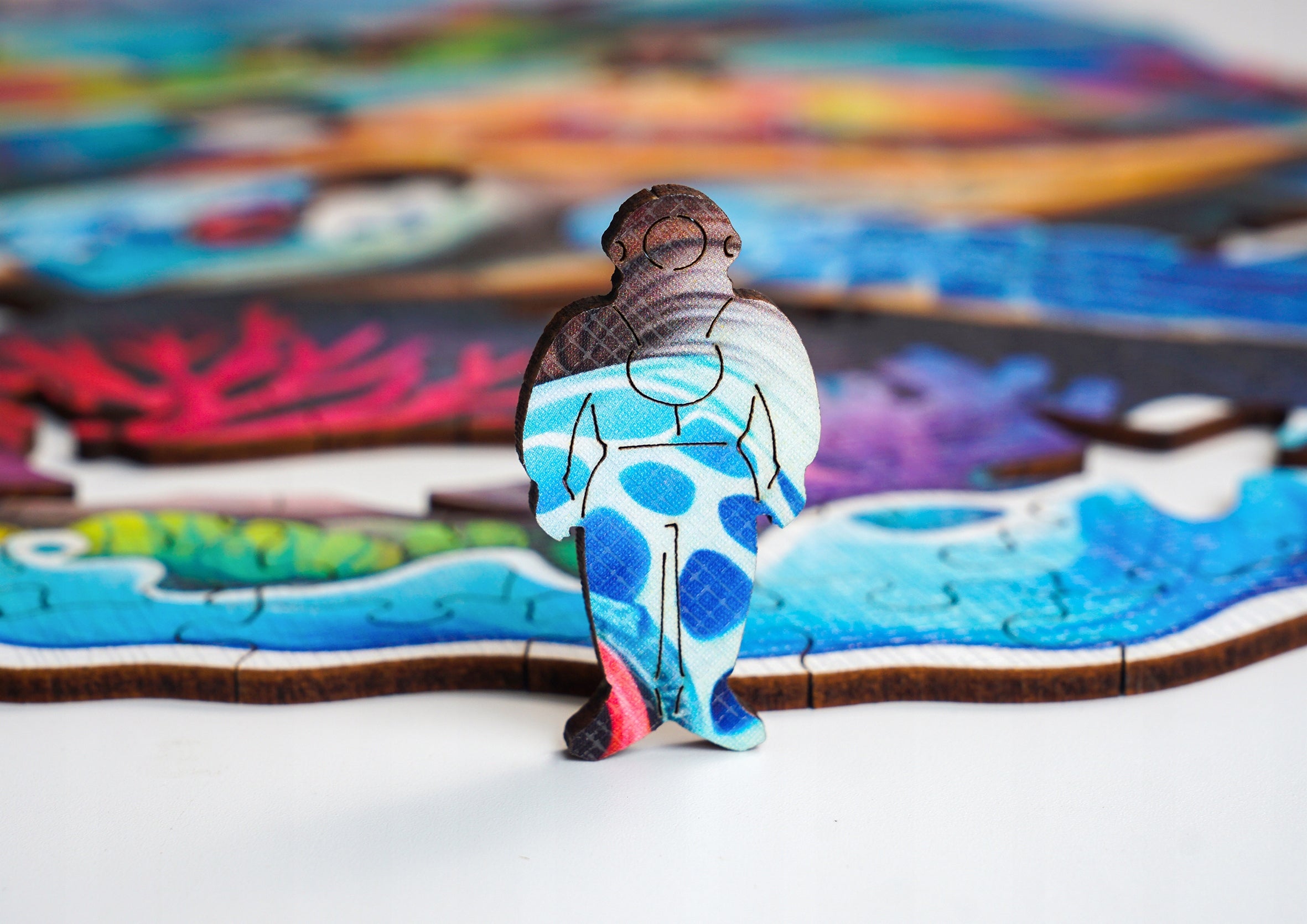 Puzzle drewniane PUZZLED Żółw 275 elementów – układanka po obrysie dla dorosłych