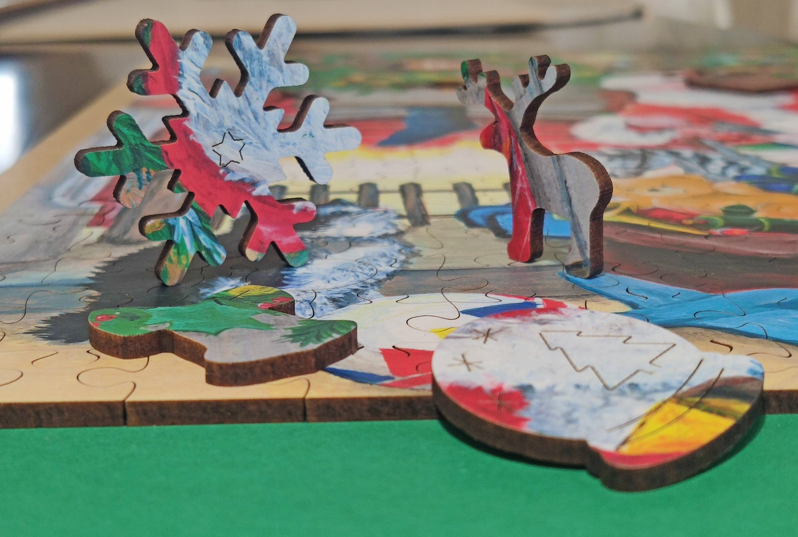 Puzzle Drewniane Święty Mikołaj Układanka Drewniana A3 286 Elementów