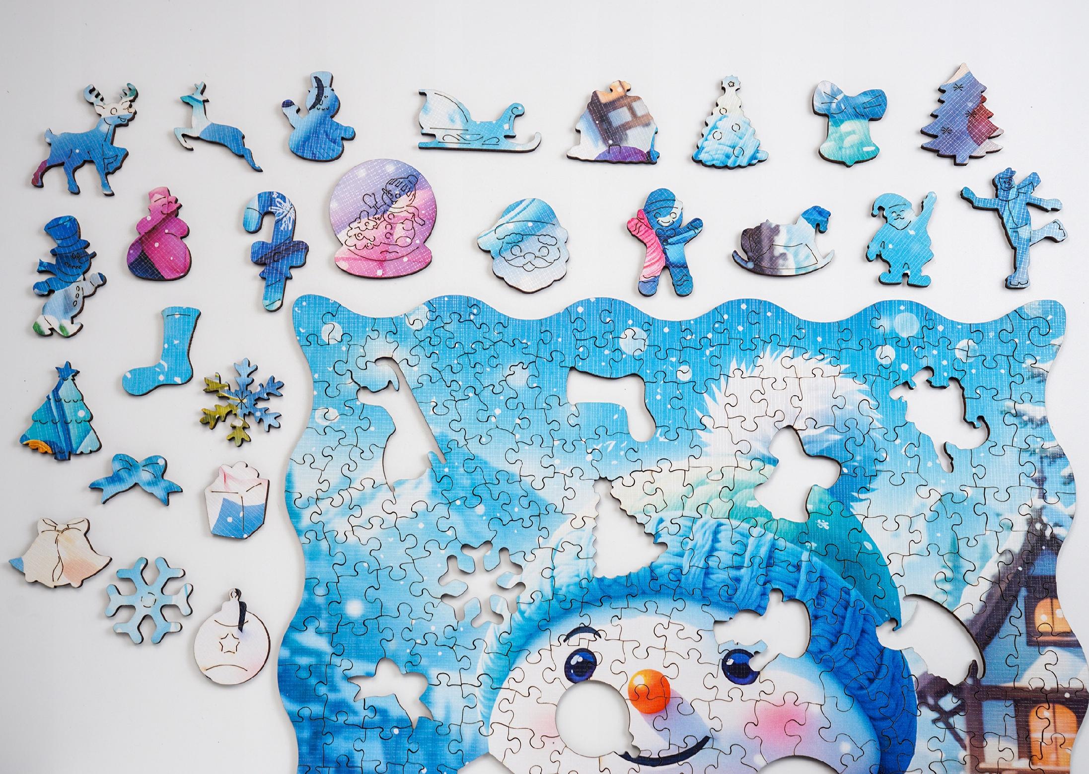 Puzzle Drewniane dla Dzieci Dorosłych PUZZLED Premium BAŁWANEK 445 EL.