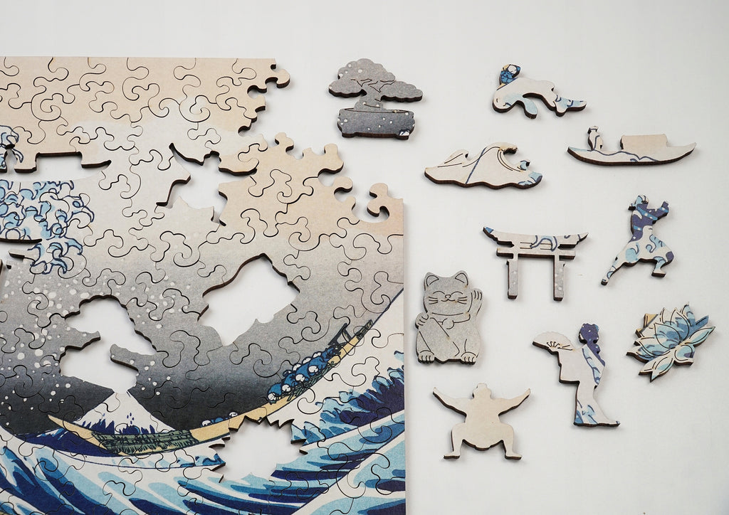Drewniane puzzle A4 Hokusai Katsushika Wielka fala