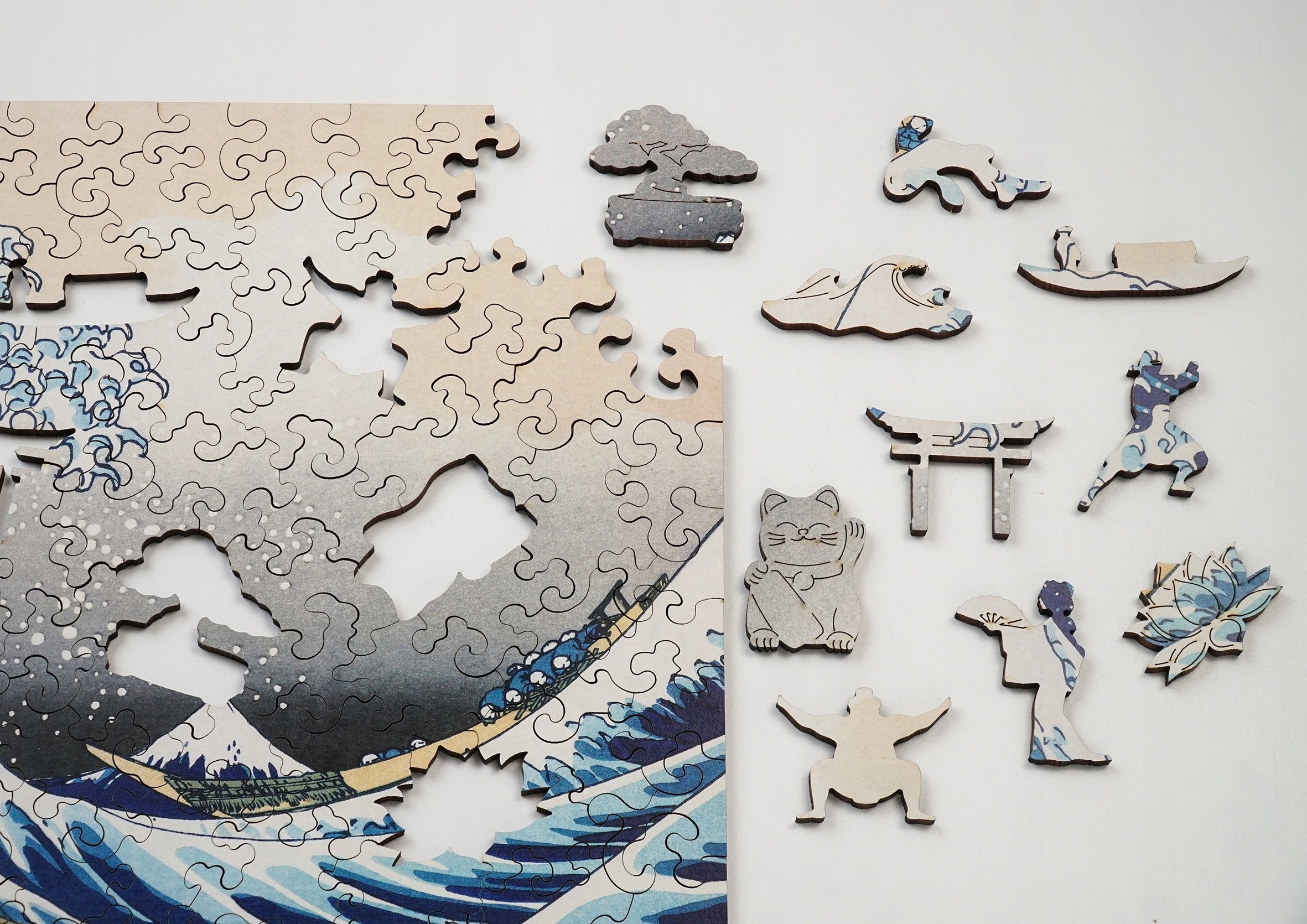 Drewniane puzzle A4 Hokusai Katsushika Wielka fala