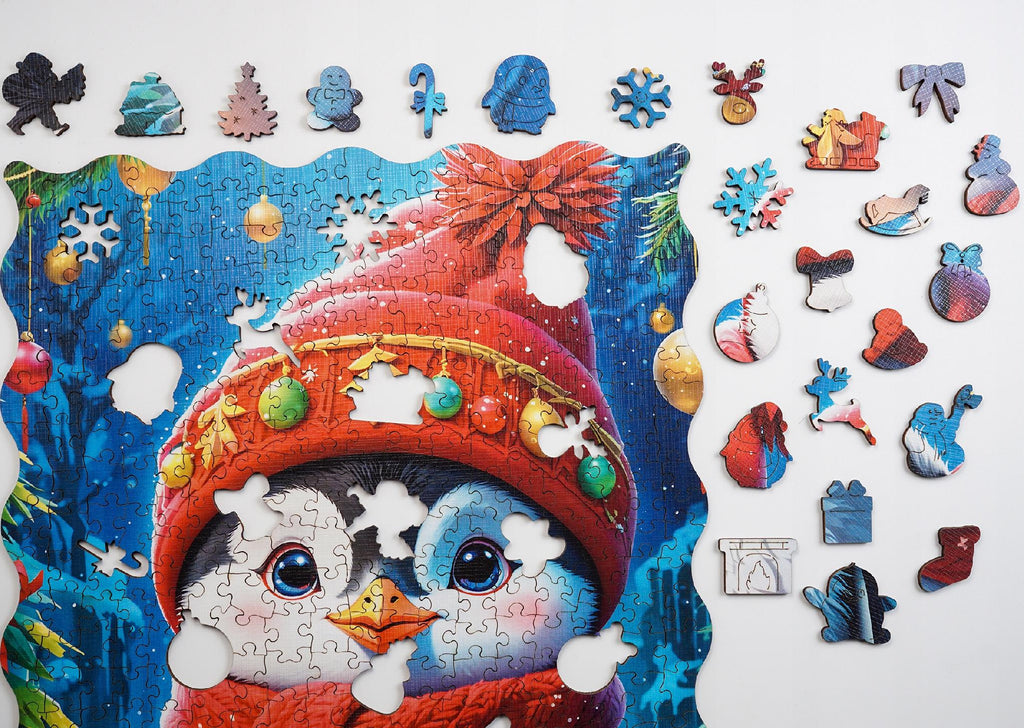 Puzzle Drewniane dla Dzieci Dorosłych PUZZLED Premium Pingwinek 450 EL.