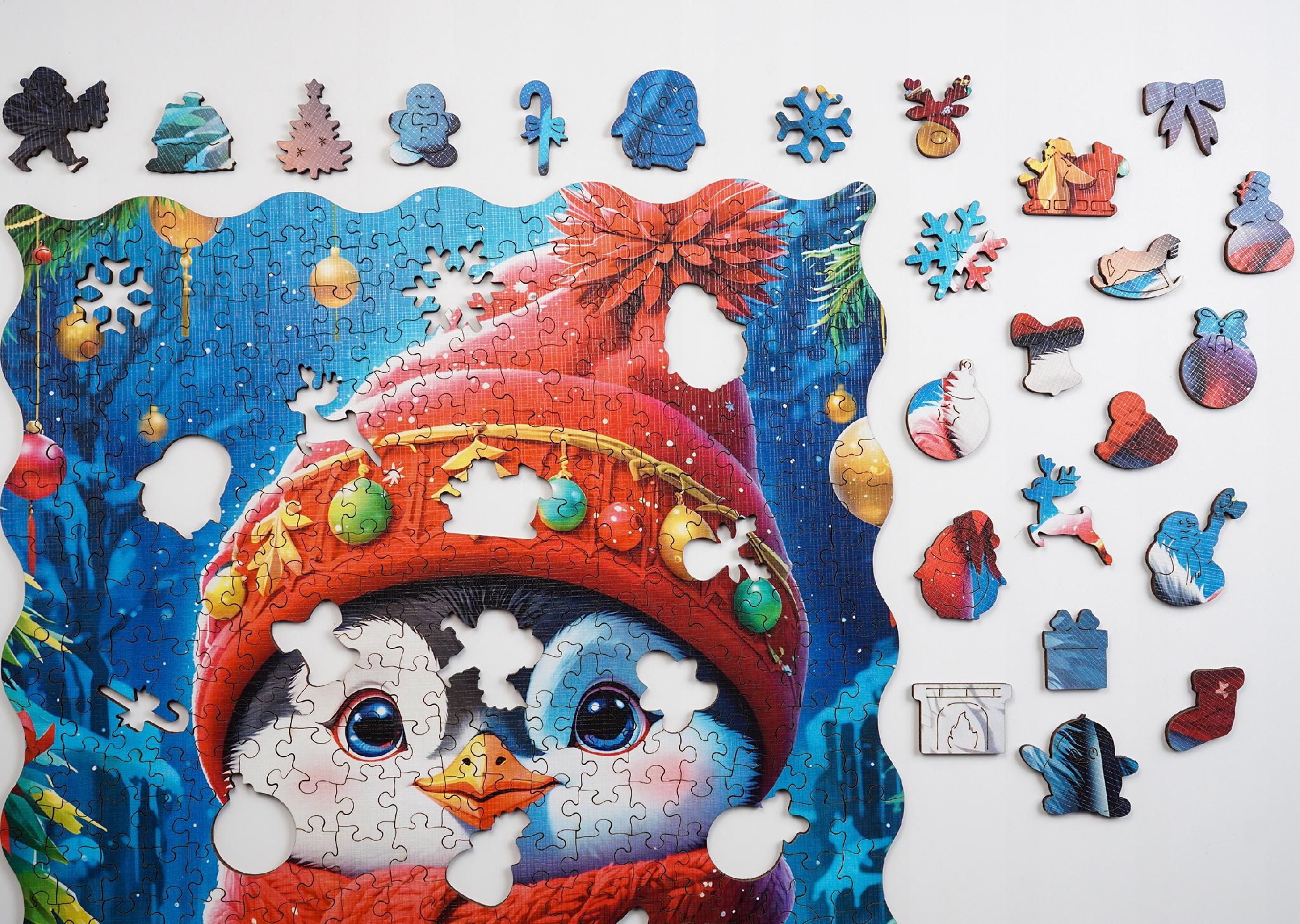 Puzzle Drewniane dla Dzieci Dorosłych PUZZLED Premium Pingwinek 450 EL.