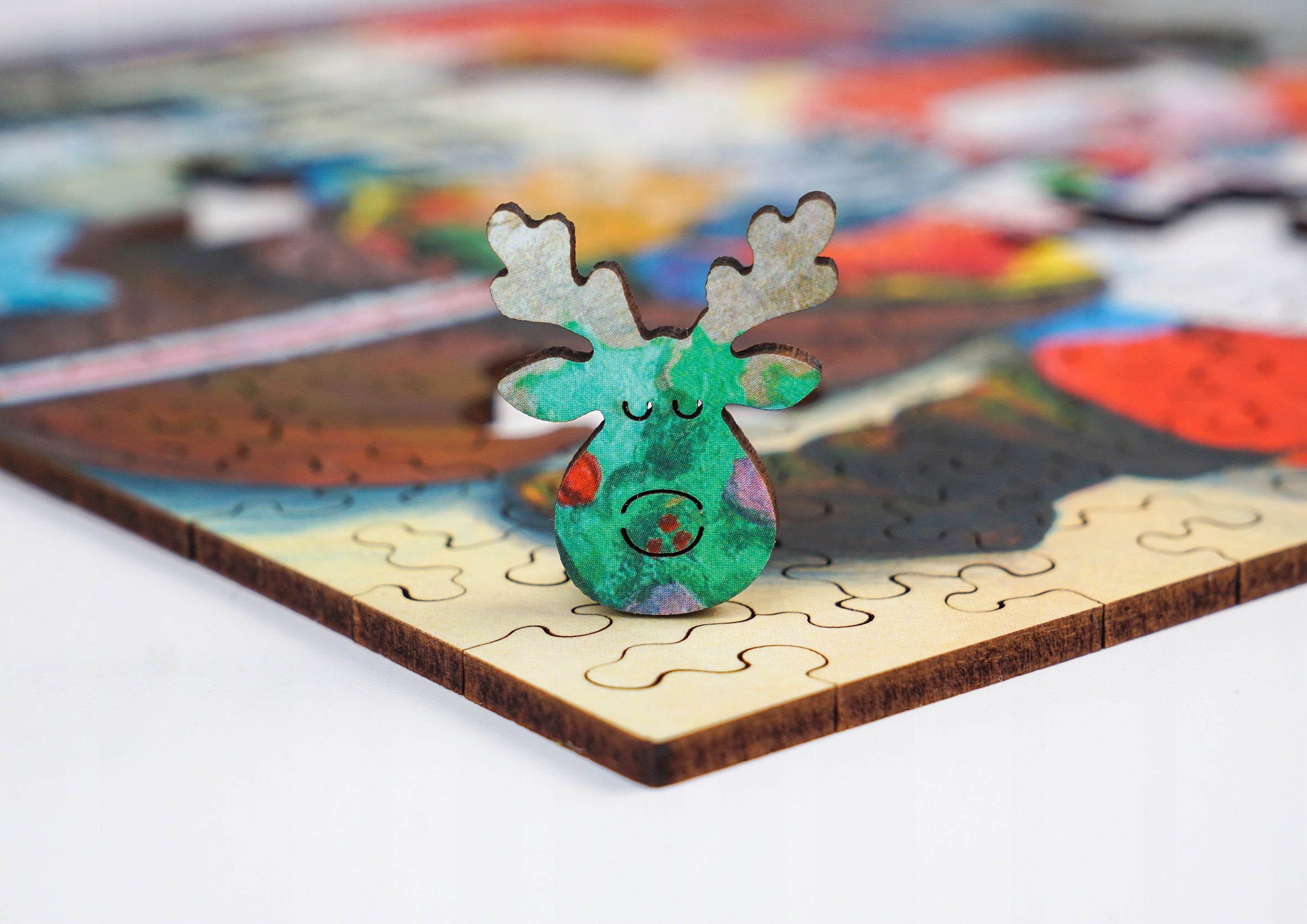 Puzzle Drewniane Święty Mikołaj Układanka Świąteczna A4 230 Elementów