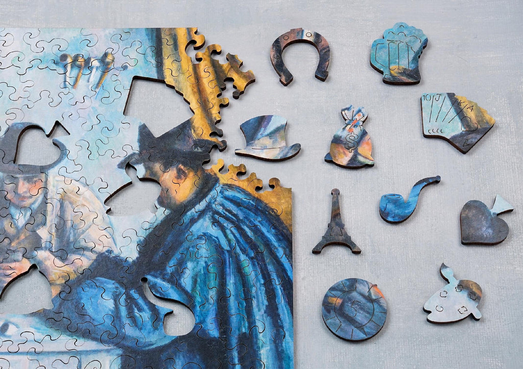 Drewniane puzzle A4 Cezanne Gracze w karty 140 el.