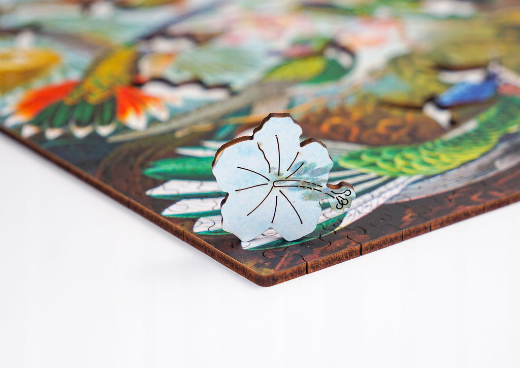 Puzzle Drewniane Kolibry Ernst Haeckel Układanka 385 Elementów A3