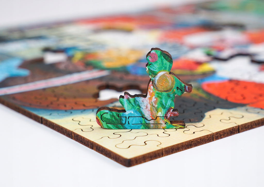 Puzzle Drewniane Święty Mikołaj Układanka Świąteczna A4 230 Elementów