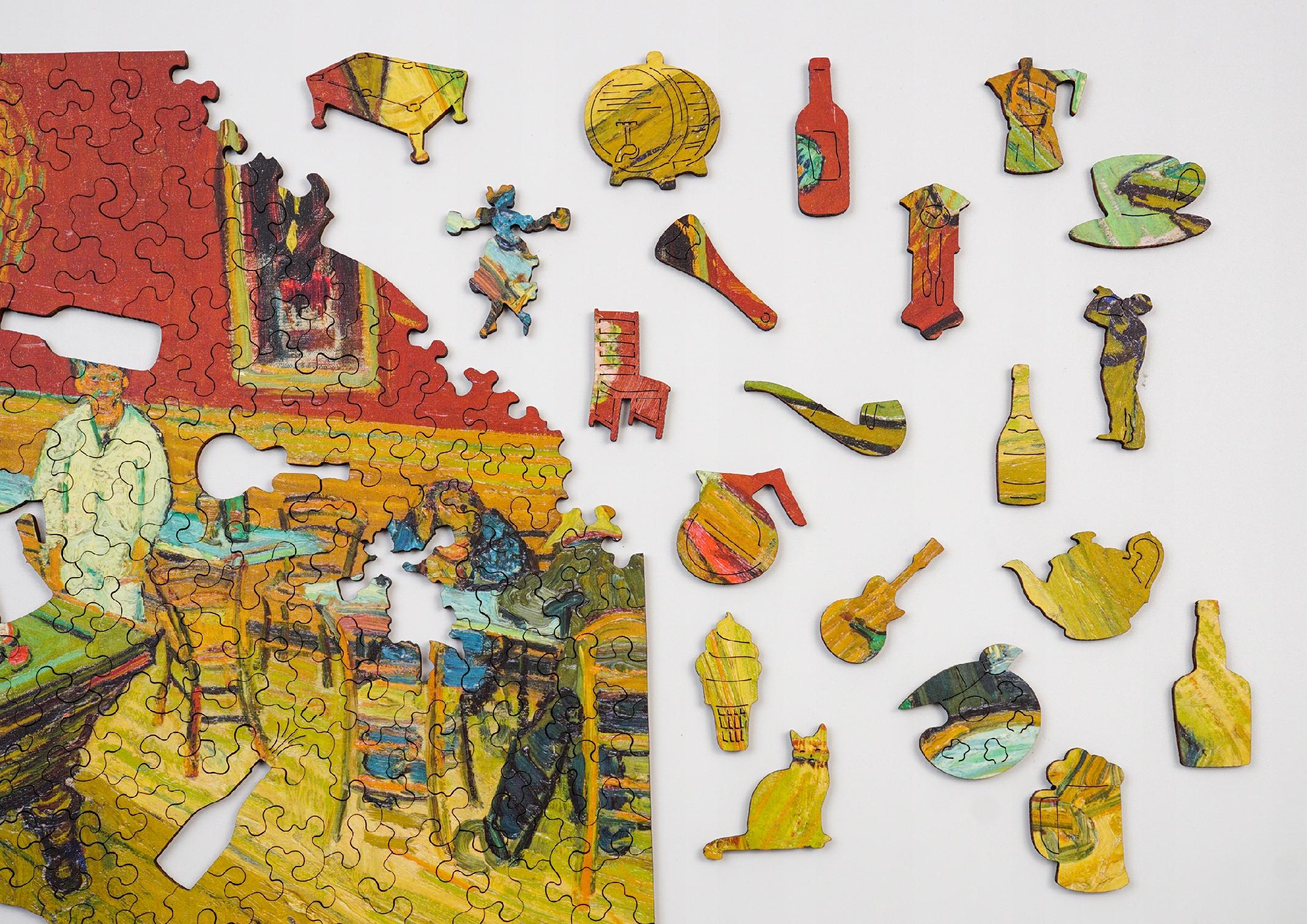 Drewniane puzzle A3 Vincent van Gogh "Nocna kawiarnia" 350 el.