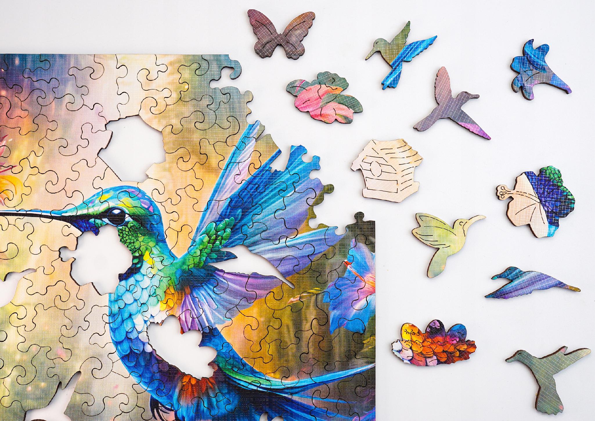Puzzle drewniane PUZZLED Zwiewny Koliber 145 elementów dla dorosłych