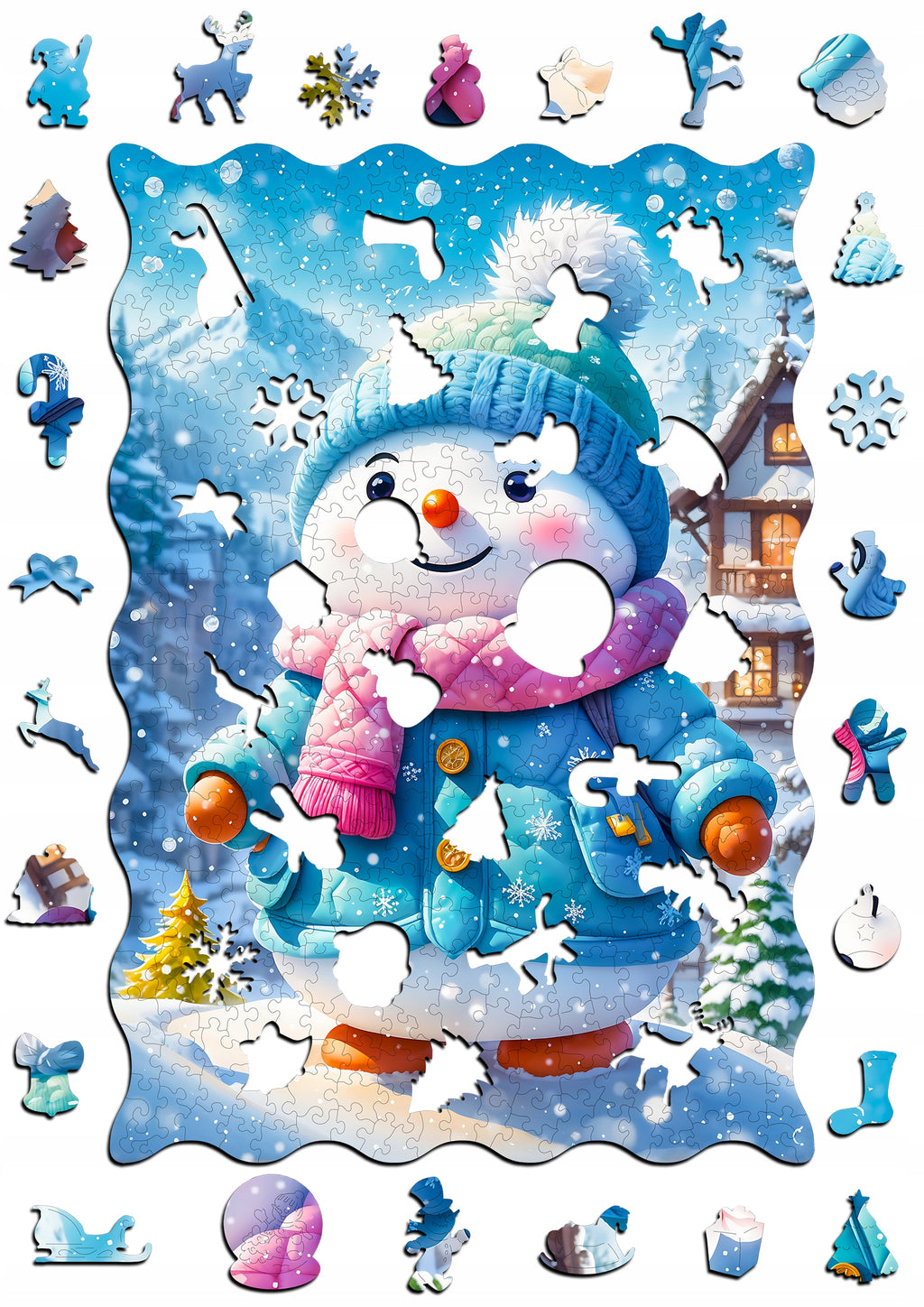 Puzzle Drewniane dla Dzieci Dorosłych PUZZLED Premium BAŁWANEK 445 EL.