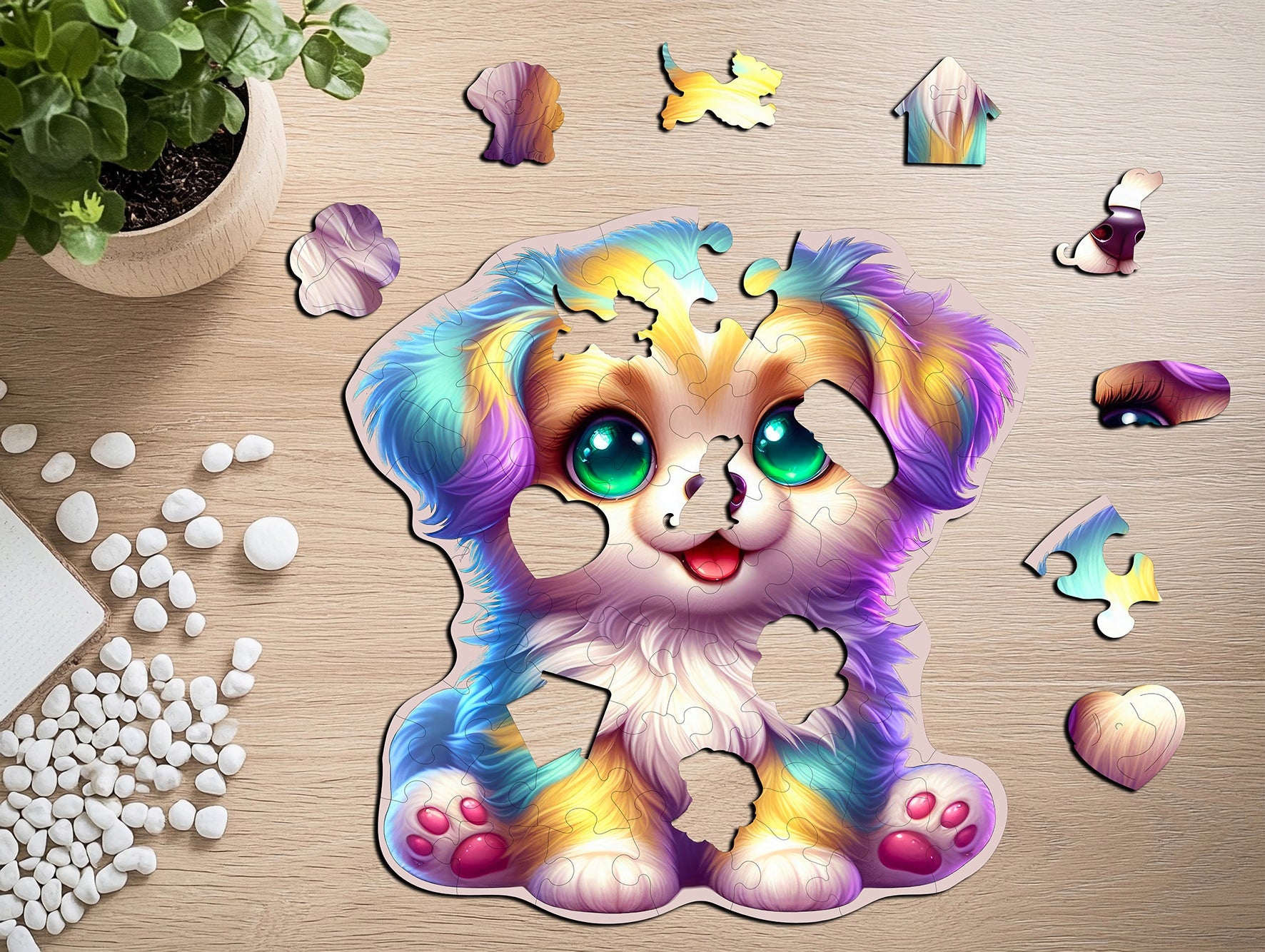 Puzzled Puzzle Drewniane Premium dla dzieci Piesek 51 EL. Układanka PUZZLED