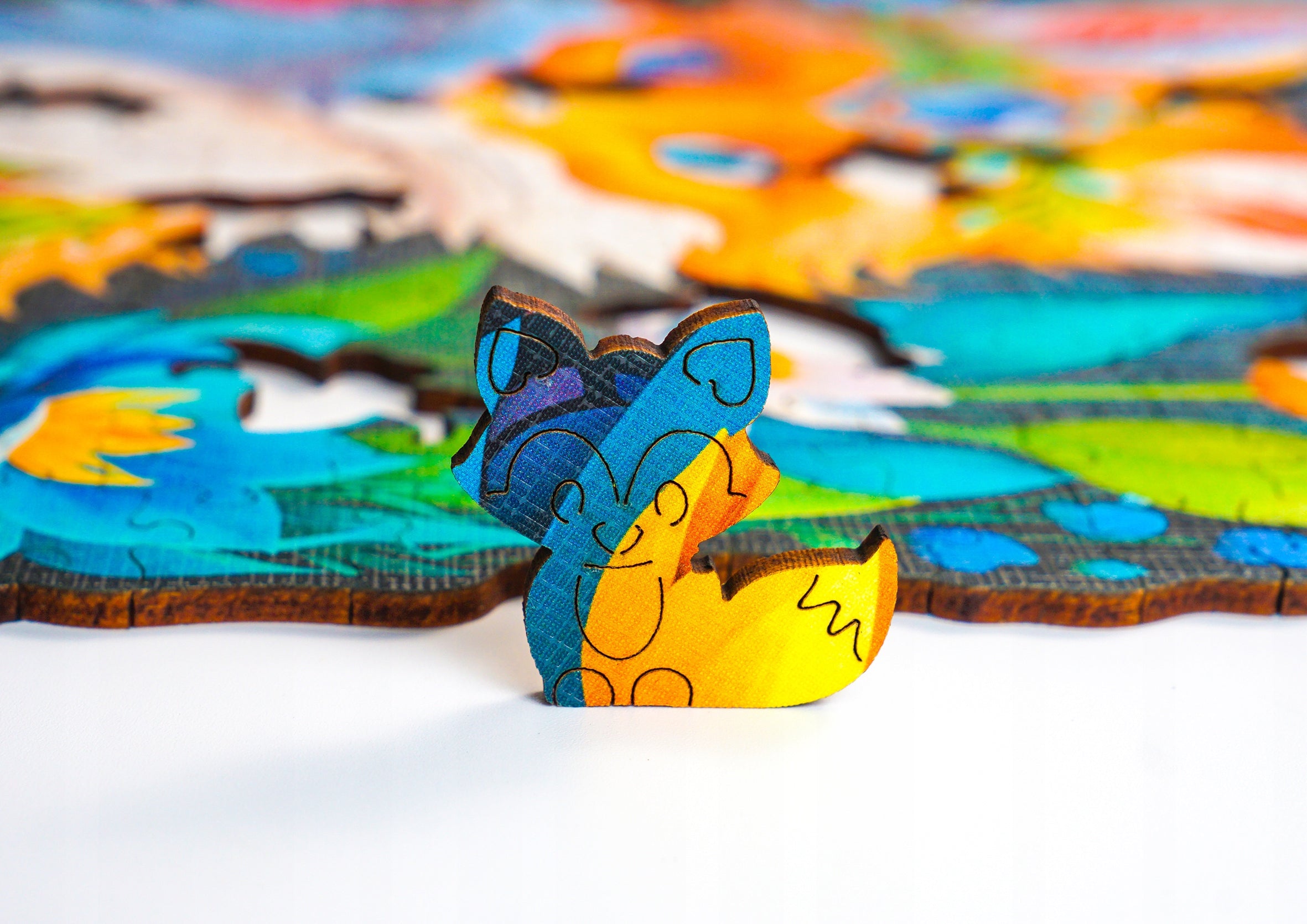 Puzzle drewniane PUZZLED Lisek 390 elementów – układanka po obrysie dla dorosłych
