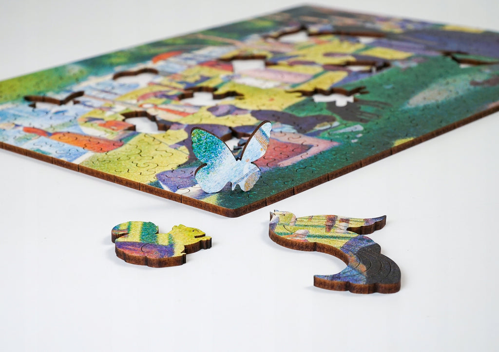 Drewniane puzzle A4 Seurat Niedzielne popołudnie