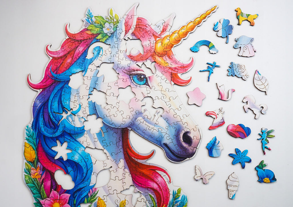 Puzzle drewniane PUZZLED Jednorożec 260 elementów – układanka po obrysie dla dorosłych