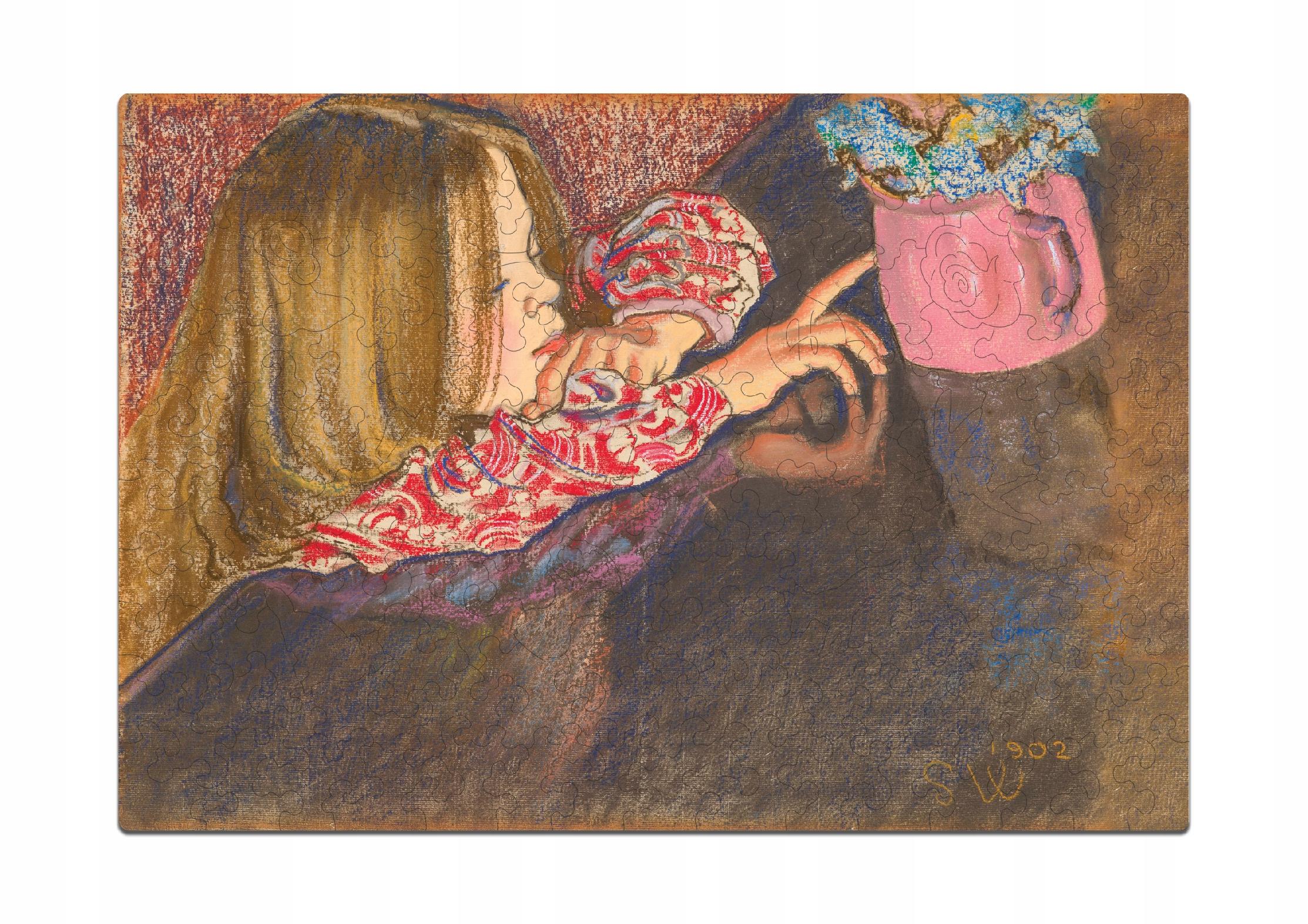 Drewniane puzzle A4 Wyspiański Helenka z wazonem
