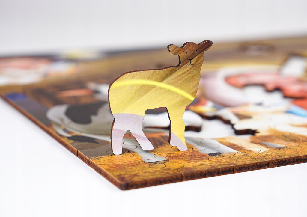 Puzzle Drewniane Świąteczne Układanka Szopka Betlejemska A3 135 Elementów