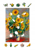 Puzzle Drewniane Monet Słoneczniki Układanka Drewniana A4 140 Elementów