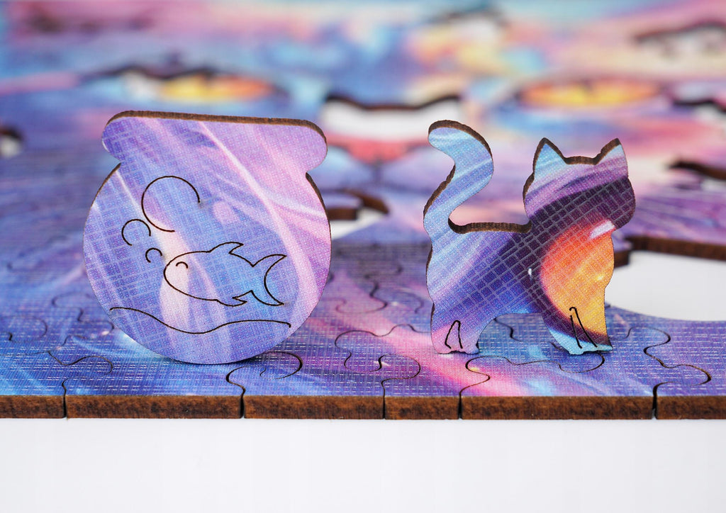 Puzzle drewniane PUZZLED Gwiezdny Kot 135 elementów dla dorosłych