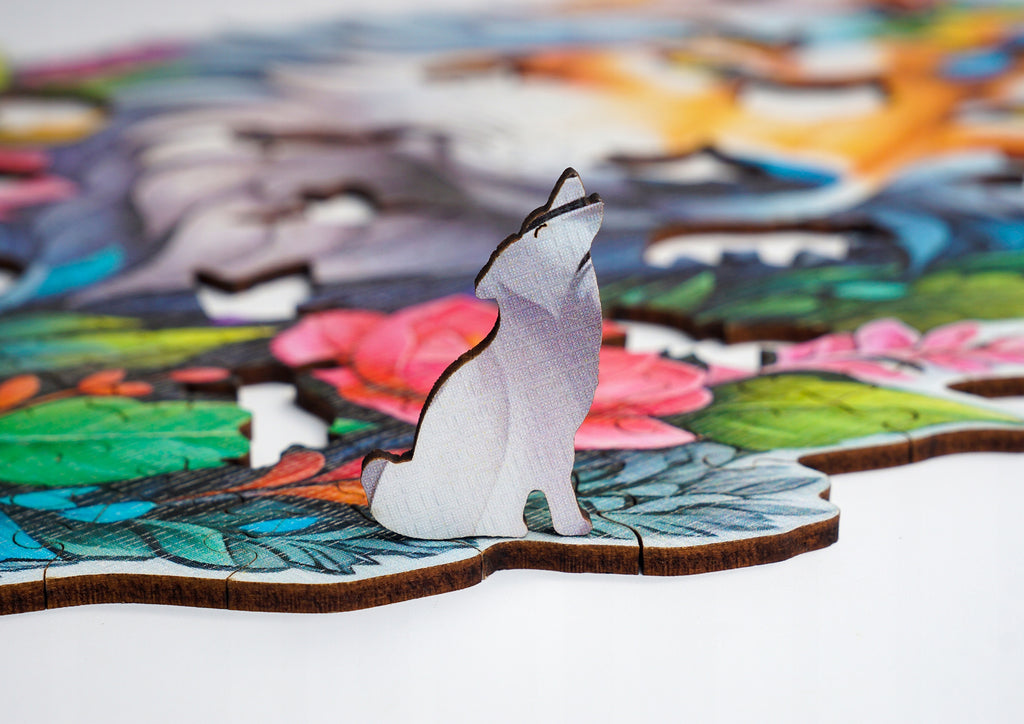 Puzzle drewniane PUZZLED Wilk 235 elementów – układanka po obrysie dla dorosłych