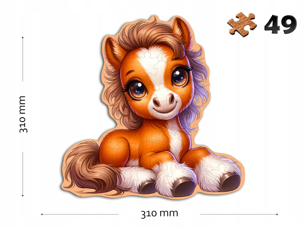 Puzzle Drewniane Premium dla dzieci Konik 49 EL. Układanka PUZZLED